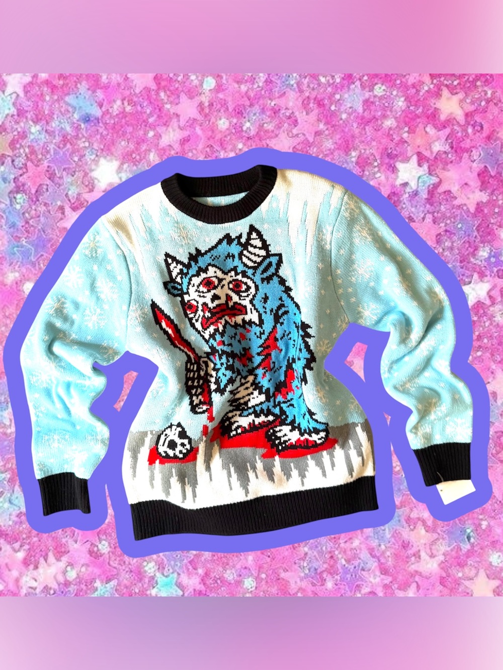 Shredders Abominable snowman NWOT ugly Christmas sweater S M Rudolph monster 80s
